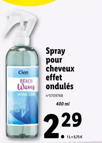 Lidl Cien spray pour cheveux effet ondulés offre