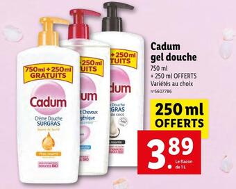 Lidl Cadum gel douche offre