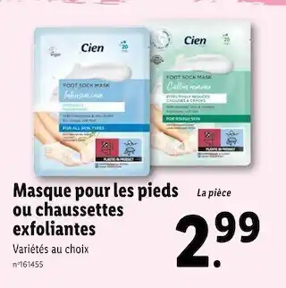 Lidl Cien masque pour les pieds ou chaussettes exfoliantes offre