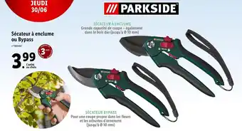 Lidl Parkside sécateur à enclume ou bypass offre