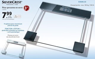 Lidl Silver crest pèse-personne en verre offre