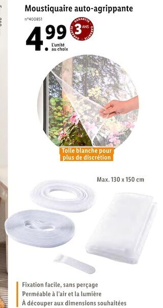 Lidl Moustiquaire auto-agrippante offre