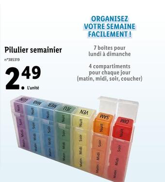 Lidl Pilulier semainier offre