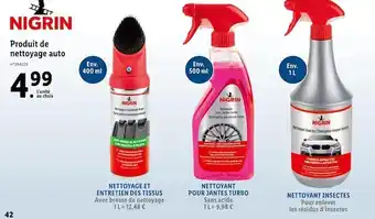 Lidl Nigrin produit de nettoyage auto offre