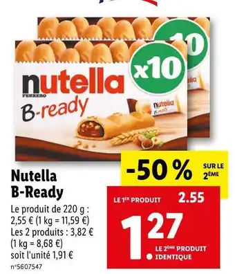 Lidl Nutella nutella b-ready offre