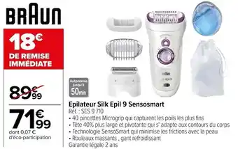 Carrefour Braun epilateur silk epil 9 sensosmart offre