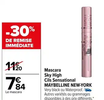 Carrefour Maybelline new-york mascara sky high cils sensational offre