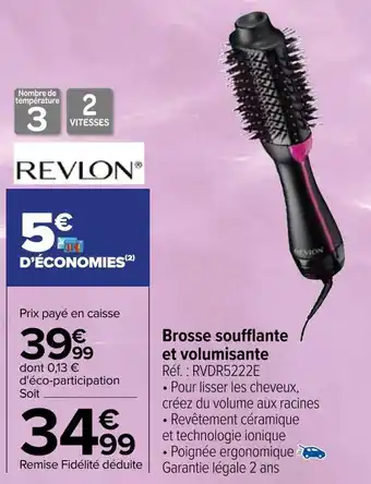 Carrefour Revlon brosse soufflante et volumisante offre