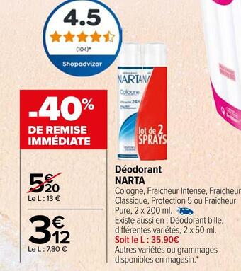 Narta déodorant