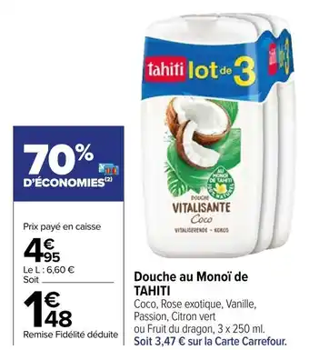Carrefour Tahiti douche au monoï de tahiti offre