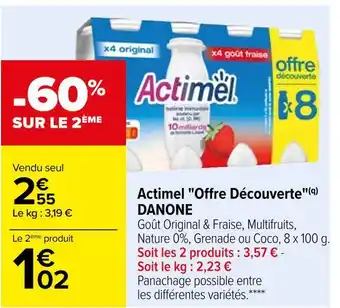 Carrefour Danone actimel "offre découverte" offre