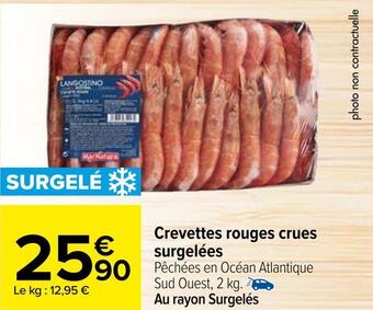 Carrefour Crevettes rouges crues surgelées offre