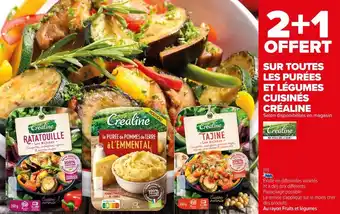 Carrefour Créaline bon plan sur toutes les purées et légumes cuisinés créaline offre