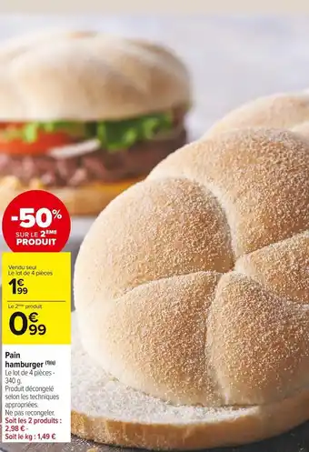 Carrefour Market Pain hamburger offre