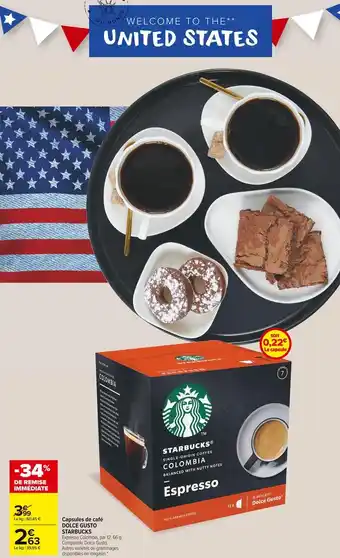 Carrefour Market Starbucks capsules de café dolce gusto offre