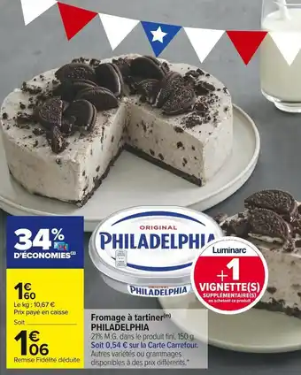 Carrefour Market Philadelphia fromage à tartiner offre