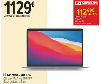 Carrefour Apple macbook air 13 offre