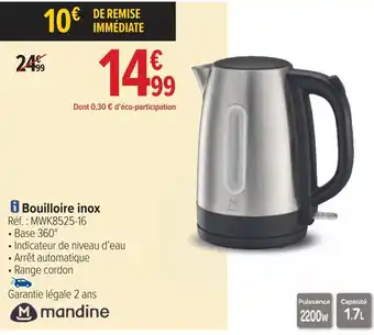 Mandine bouilloire inox