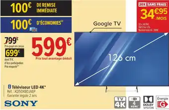 Carrefour Sony téléviseur led 4k offre