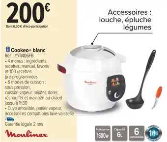 Carrefour Moulinex cookeo+ blanc offre