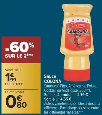 Carrefour Colona sauce offre