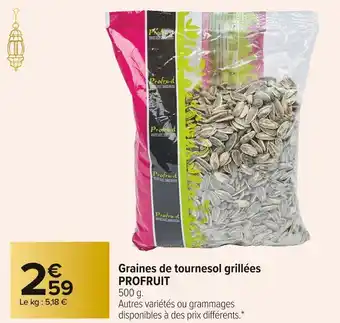 Carrefour Market Profruit graines de tournesol grillées offre