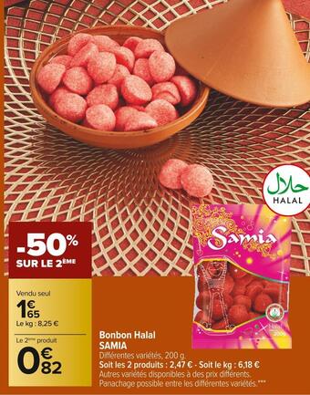 Carrefour Market Samia bonbon halal offre