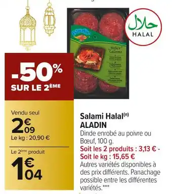 Carrefour Market Aladin salami halal offre