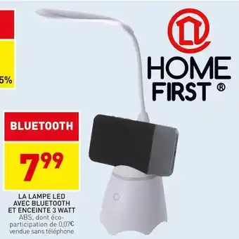 Stokomani Home first la lampe led avec bluetooth et enceinte 3 watt offre