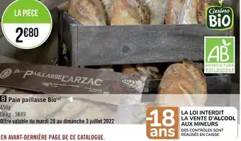 Géant Casino Pain Paillasse Bio offre