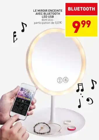 Stokomani Le miroir enceinte avec bluetooth led usb offre