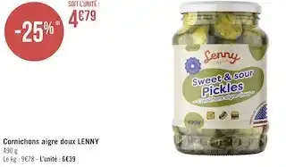 Géant Casino Lenny cornichons aigre doux offre