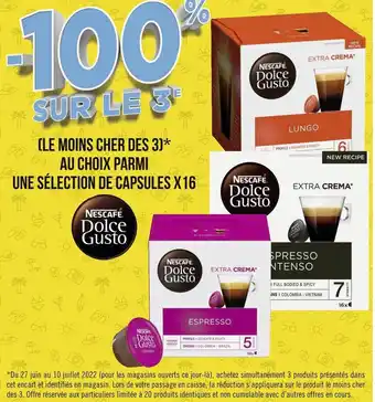 Nescafé bon plan sur une sélection de capsules x16 nescafé dolce gusto