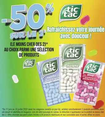 Géant Casino Tic tac bon plan sur une sélection de produits de la marque tic tac offre
