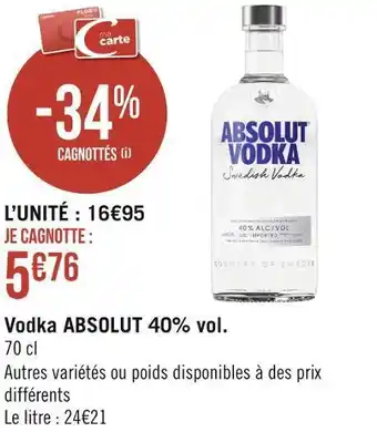 Absolut vodka vodka 40% vol.