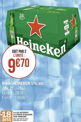 Géant Casino Heineken bière 5% vol. offre