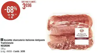 Géant Casino Negroni assiette charcuterie italienne antipasto tradizionale offre