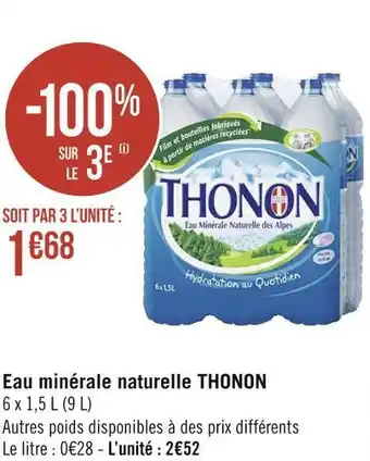 Géant Casino Thonon eau minérale naturelle offre