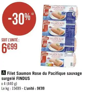 Géant Casino Findus filet saumon rose du pacifique sauvage surgelé offre