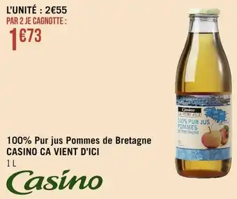 Géant Casino Casino 100% pur jus pommes de bretagne ca vient d’ici offre