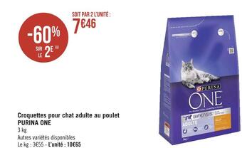 Géant Casino Purina one croquettes pour chat adulte au poulet offre