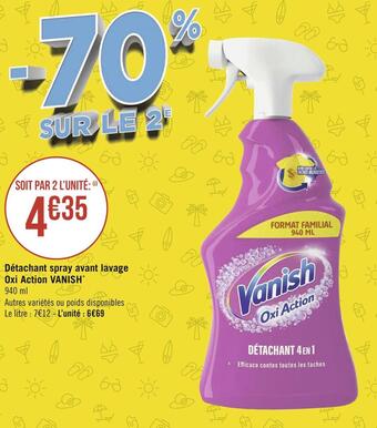 Géant Casino Vanish détachant spray avant lavage oxi action* offre