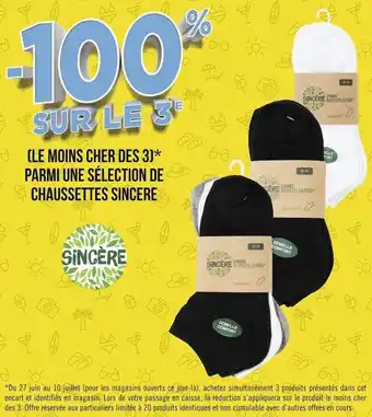 Géant Casino Sincere bon plan sur une sélection de chaussettes sincere offre