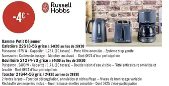Géant Casino Russell hobbs bon plan sur la gamme petit déjeuner de la marque russell hobbs offre