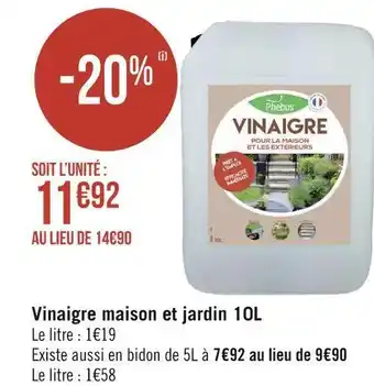 Géant Casino Phebus vinaigre maison et jardin 10l offre