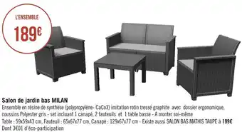Géant Casino Salon de jardin bas milan offre