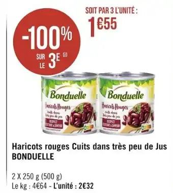 Bonduelle Haricots Rouges Cuits Dans Très Peu de Jus