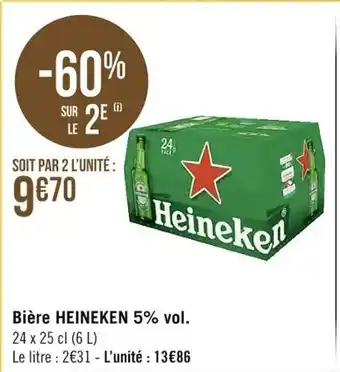 Géant Casino Bière Heineken 5%vol offre