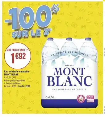 Géant Casino Eau Minérale Naturelle MONT BLANC offre