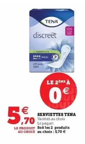 Super U Serviettes Tena offre